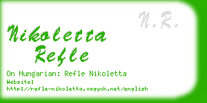 nikoletta refle business card